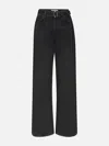 Frame Wide-leg Cropped Jeans In Deco In Black