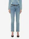 Frame The Borrowed High Rise Ankle Slim Leg Jeans In Ricochet In Blue