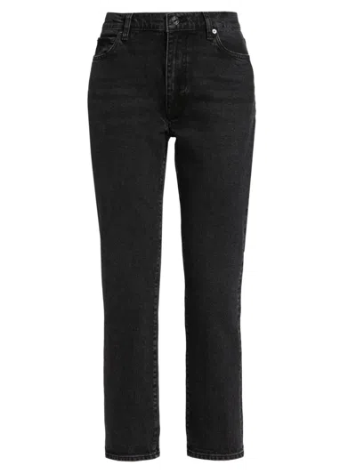 Frame Women's The Borrowed Straight-leg Jeans In Black