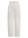 Frame The Bow High Waist Wide Leg Utility Jeans In White