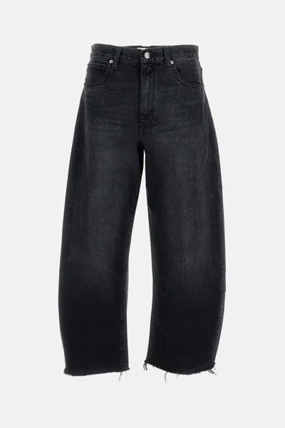 Frame Womens The Bubble Crop Jeans In Black