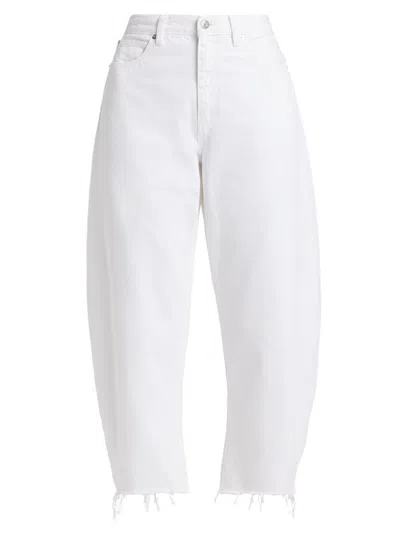 Frame Women's The Bubble High-rise Barrel Crop Jeans In White