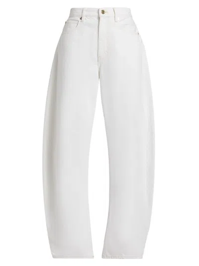 Frame Women's The Bubble Mid-rise Barrel Jeans In White