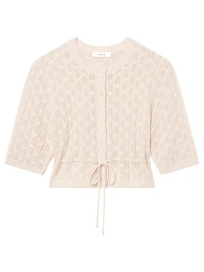 FRAME WOMEN'S THE CLOVER POINTELLE KNIT CARDIGAN