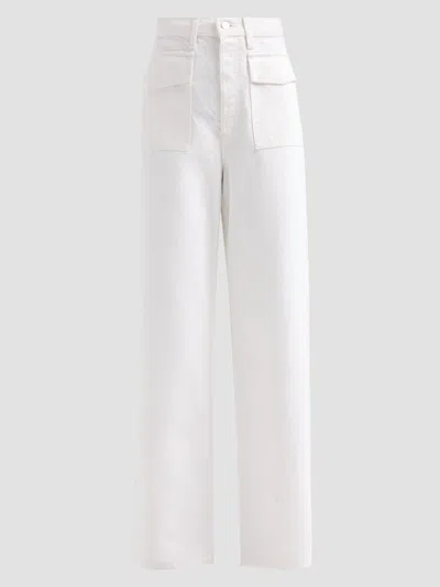 Frame The Modern Pocket Cropped High-rise Wide-leg Jeans In White