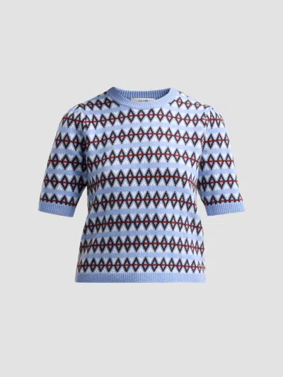 Frame Women's The Crewneck Wool-cashmere Sweater In Periwinkle Fairisle