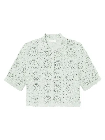 Frame Women's The Crochet Boxy Top In Green