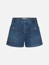 Frame Button-embellished Patch-pocket Shorts In Multi