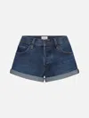 Frame Grand Garcon Cuffed Denim Shorts In Blue