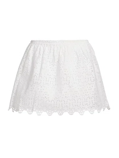 Frame Women's The Deco Eyelet Skirt In White