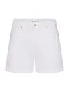 Frame Womens Au Natural Clean The Everyday High-rise Denim Shorts In White