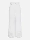 Frame The Eyelet Flare Embroidered Flared-leg Jeans In White