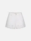 Frame The Eyelet Hang Short Long In White In White