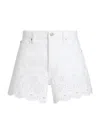 Frame The Eyelet Hang Short Long In White In White