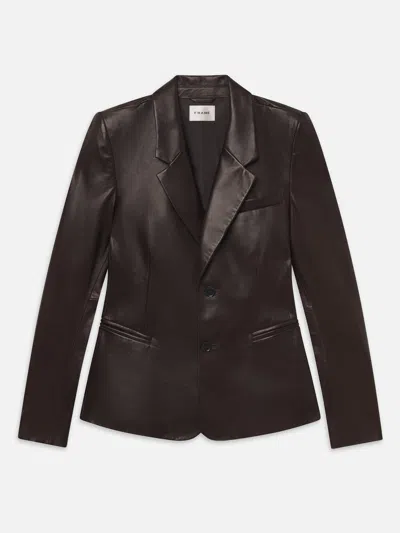 Frame Women's The Femme Leather Blazer In Brown