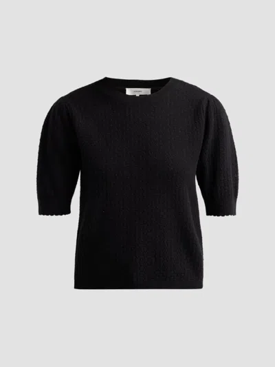 Frame Women's The Gathered Honeycomb Sweater In Black