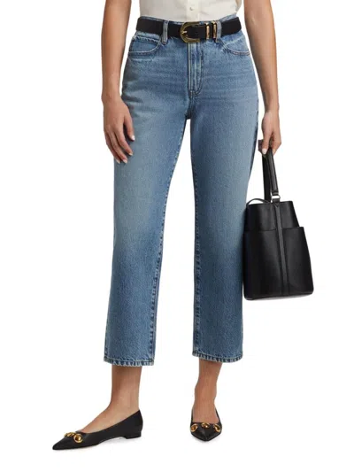 Frame Women's The Hang Crop Straight-leg Jeans In Blue