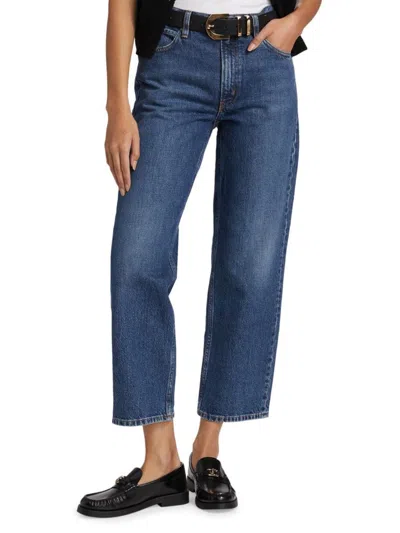 Frame Women's The Hang Crop Straight-leg Jeans In Blue