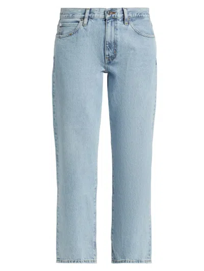 Frame Women's The Hang Mid-rise Cropped Straight-leg Jeans In Blue