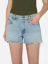 Frame The Dare High Waist Denim Cutoff Shorts In Blue