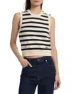 Frame The Harbor Button-embellished Striped Cotton-blend Vest In Multi