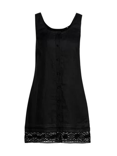 Frame Women's The Heirloom Lace-trim Minidress In Black