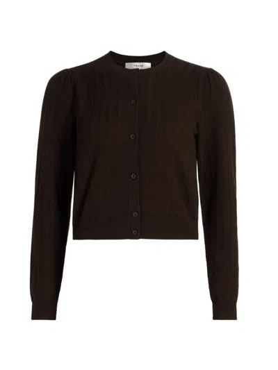 Frame Women's The Ladder Pointelle Cardigan In Brown