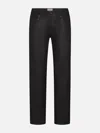 Frame The Leather Mid Rise Ankle Cigarette Jeans In Black In Black