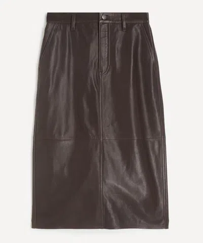 Frame Women's The Leather Scout Shorts In Brown