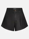 Frame The Structural Leather Shorts In Black