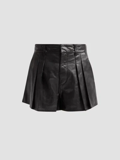 FRAME WOMEN'S THE LEATHER STRUCTURAL SHORTS