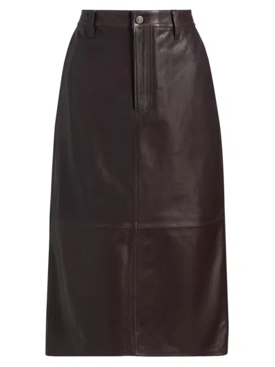 Frame Women's The Leather Trouser Skirt In Brown