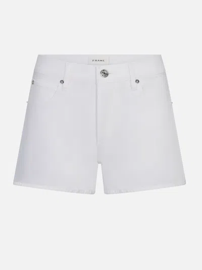 Frame Women's The Long Hang Shorts Jeans In White