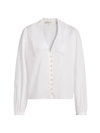 Frame Women's The Meadow Cotton Blouse In White
