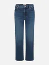 Frame Stretch Denim Straight Leg Five Pocket Jeans In Blue