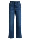 Frame Stretch Denim Straight Leg Five Pocket Jeans In Blue