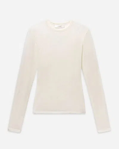 Frame Women's The Mesh Polka Dot Top In Cream In White