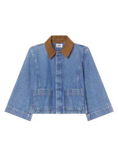 Frame Women's The Mini Denim Swing Jacket In Blue