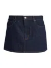 Frame The Mini Skirt Rinse In Blue