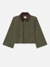 Frame The Mini Swing Jacket In Green