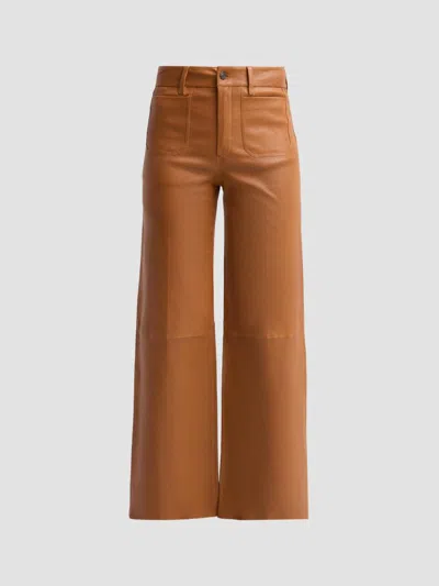 Frame Women's The Modernist Leather Slim-fit Palazzo Pants In Camel