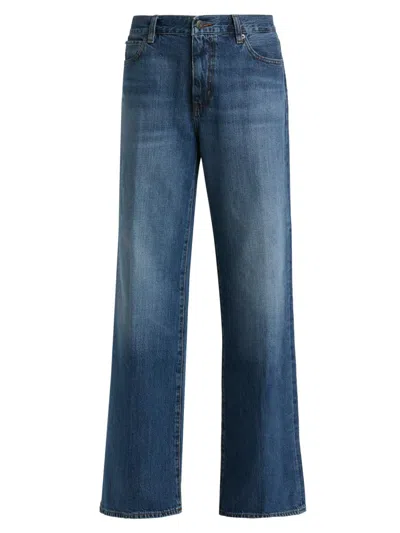 Frame The Off Duty Stroll High Rise Jeans In Garda In Blue