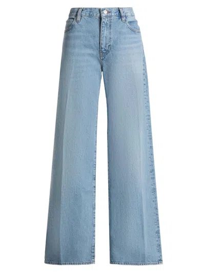 Frame The Off Duty Stroll High Rise Jeans In Frey In Blue