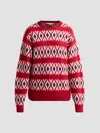 Frame The Oversized Alpaca Sweater Currant Fairisle In Red