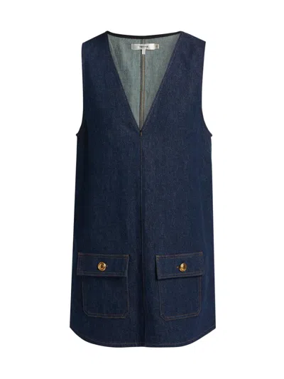 Frame Women's The Pinafore Denim Minidress In Blue