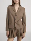 Frame Plaid Smart Blazer In Brown Multi In Brown