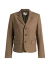 Frame The Plaid Smart Blazer In Brown