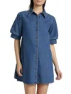 Frame Women's The Play Cotton Denim Minidress In Blue