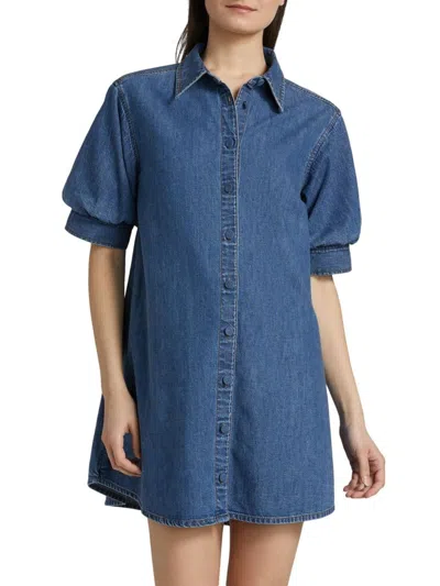 Frame Women's The Play Cotton Denim Minidress In Blue