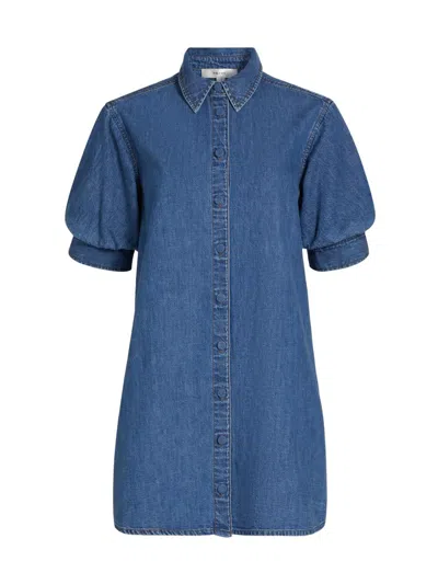 Frame Women's The Play Cotton Denim Minidress In Blue